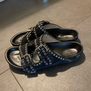 Isabel Marant Lennyo Studded Suede Black Sandals - sd 39